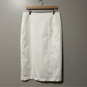 Uchuu Montreal Long Cotton Pencil Skirt White